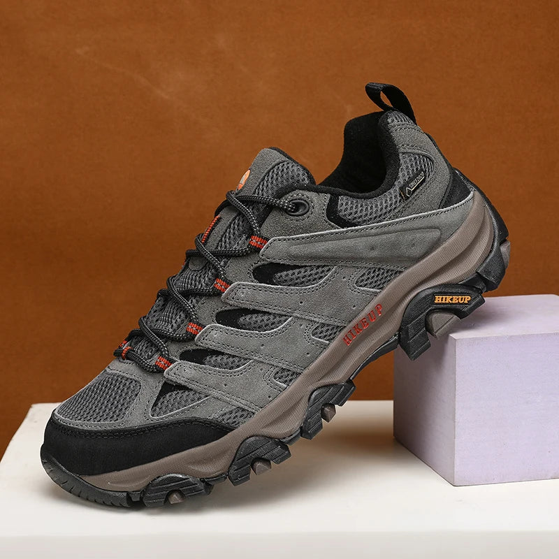 HIKEUP: Zapatillas de senderismo para hombre, de diseño, para escalada y trekking, de cuero, para deportes al aire libre, trabajo y carrera.