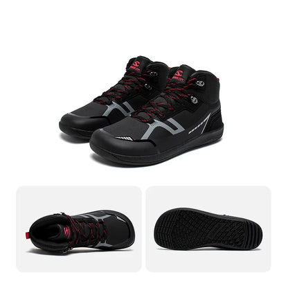 HOBIBEAR unisexe mi haut pieds nus chaussures hommes femmes bout large en cuir artificiel bottes de randonnée en plein air antidérapant chaussures de course