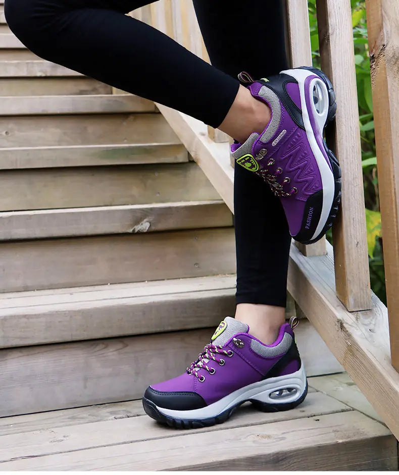 Scarpe sportive da donna, sneakers con plateau, scarpe alla moda per attività all’aperto e escursionismo, scarpe casual antiscivolo, scarpe da corsa basse, calzature da donna