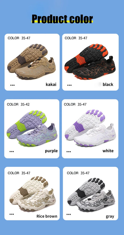 Sapatos para caminhar na água sem sapatos - Homem e Mulher - Sapatos de praia em malha de secagem rápida - Sapatos antiderrapantes para atividades ao ar livre - Sapatos unissexo para desportos aquáticos