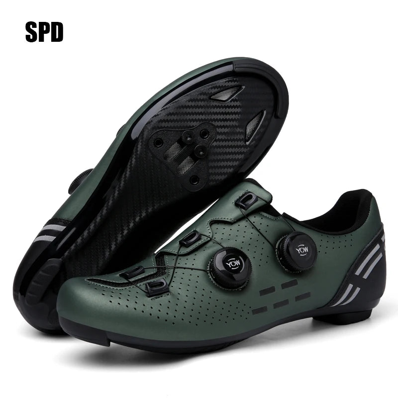 Sapatos de ciclismo para homem: sapatos profissionais de BTT e SPD; sapatos de corrida de montanha; sapatos de ciclismo de estrada SPD para mulher