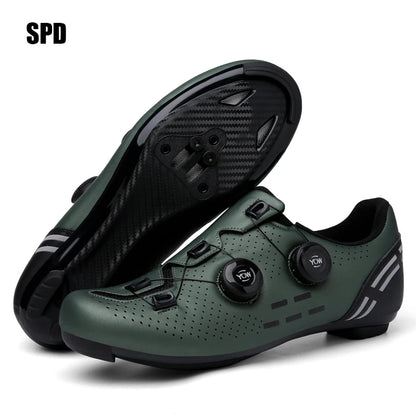 Sapatos de ciclismo para homem: sapatos profissionais de BTT e SPD; sapatos de corrida de montanha; sapatos de ciclismo de estrada SPD para mulher