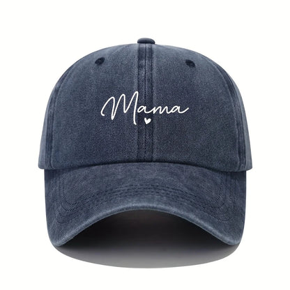 Mom loves patterned printed baseball caps, retro and fashionable women's casual washed dad hats, outdoor soft top sports hats