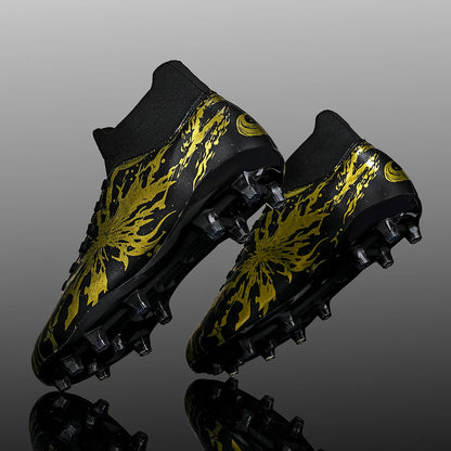 Chaussures de football pour hommes, modèle AG FG, design aérodynamique et léger, excellente adhérence, idéales pour les entraînements quotidiens sur gazon et les matchs de l’équipe de football scolaire.