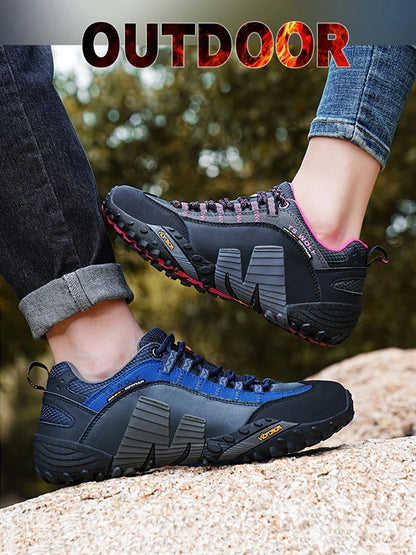 Mountaineering Shoes Men's Genuine Leather Outdoor Sports Anti Slip Mountaineering Hiking Shoes Breathable Tourism Shoes