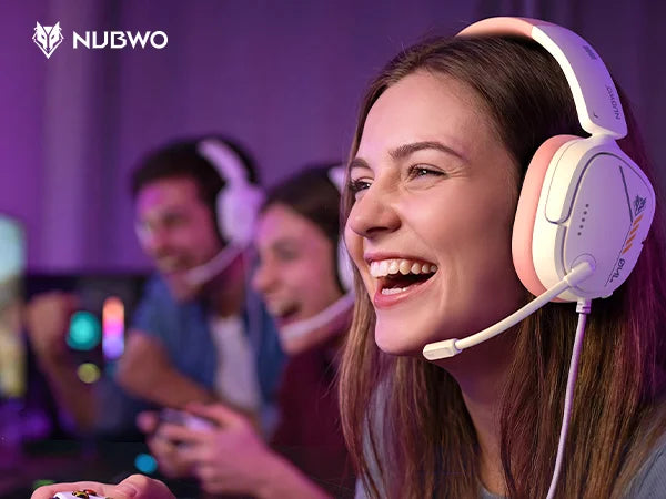 NUBWO HG04L Casque Gaming pour Jeux et Travail, Micro Unidirectionnel Clair, 250g Léger, Prise 3.5mm pour PS5 PS4 Xbox X|S Switch