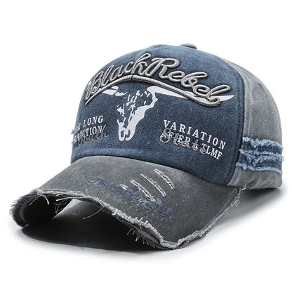 Neue coole Herren-Baseballcap aus gewaschener Baumwolle im Retro-Stil für alle Jahreszeiten – Outdoor-Sportkappe für Herren als Accessoire