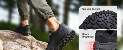Baasploa Men Hiking Shoes Outdoor Climbing Mesh Breathable Travel Walking Shoes Male Non-Slip Wear Resistant Comfortable Sneaker