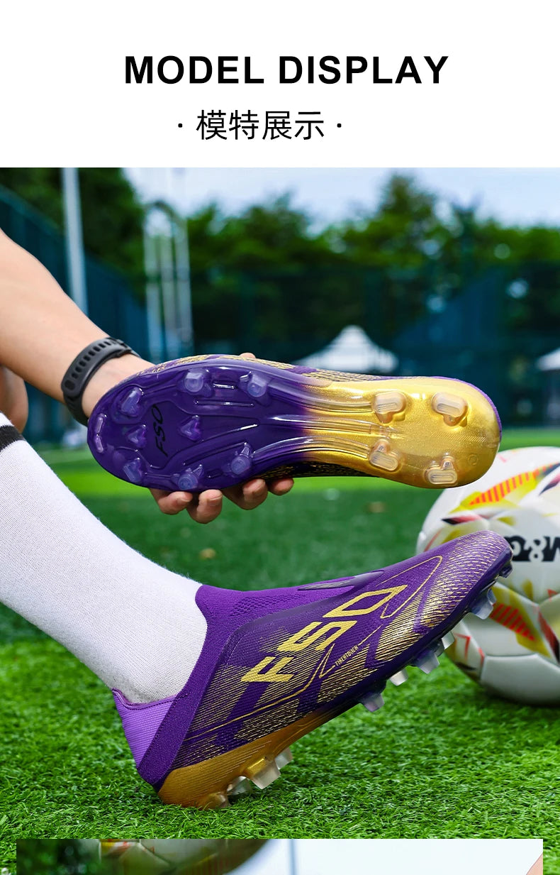 New Men Football Boots Non-Slip Boys Outdoor Hot-selling Soccer Shoes Grass Match Sneakers High-quality Cleats High-top Light