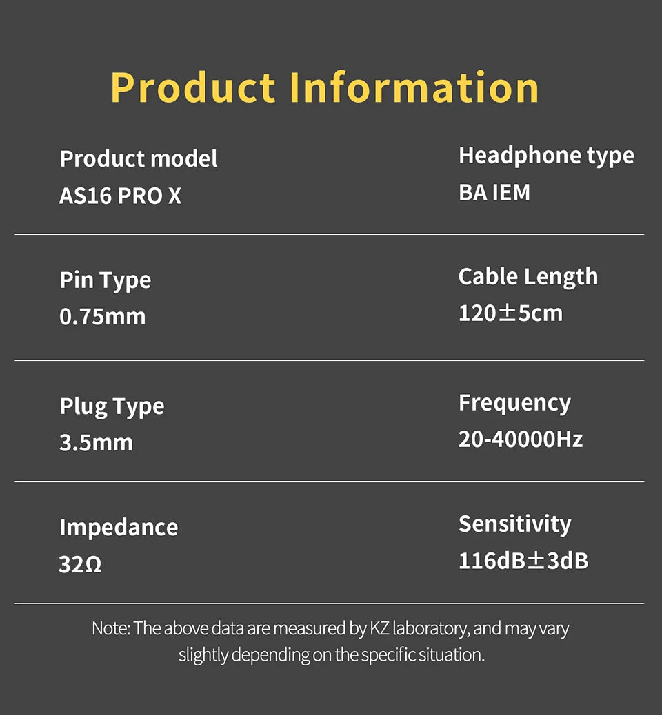 KZ AS16 PRO X in Ear Earphone 8 Balanced Armature Headset Three-Channel Acoustic Duct Structure HiFi Headphones ZSX ZAR ZS10PROX