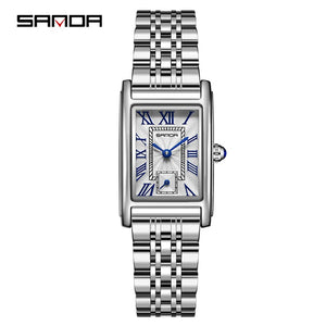 SANDA 1116 Women’s Elegant Quartz Watch  Rectangle Dial, Water Resistant & Business Design