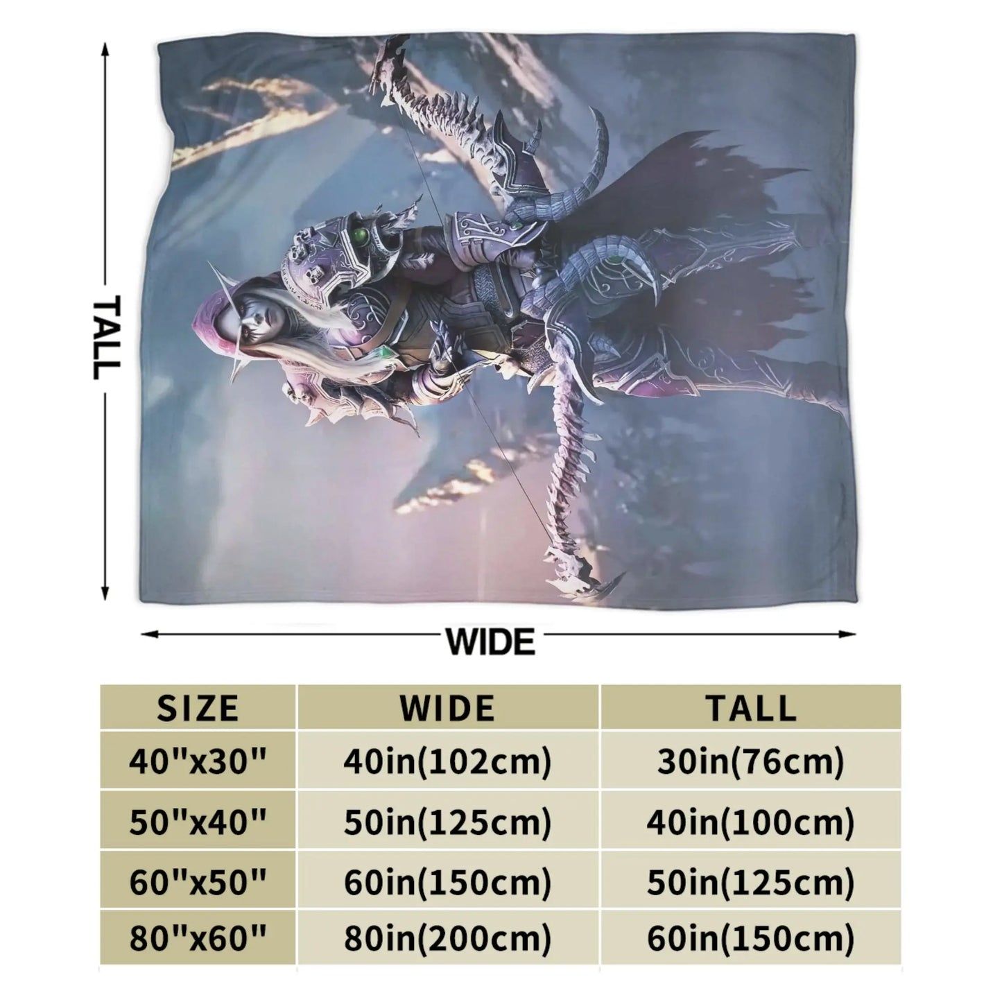 Warm BlanketStudents Travel World of Warcraft Sylvanas Windrunner Throw Blanket Flannel Bedspread For Home Decor Bed Cover