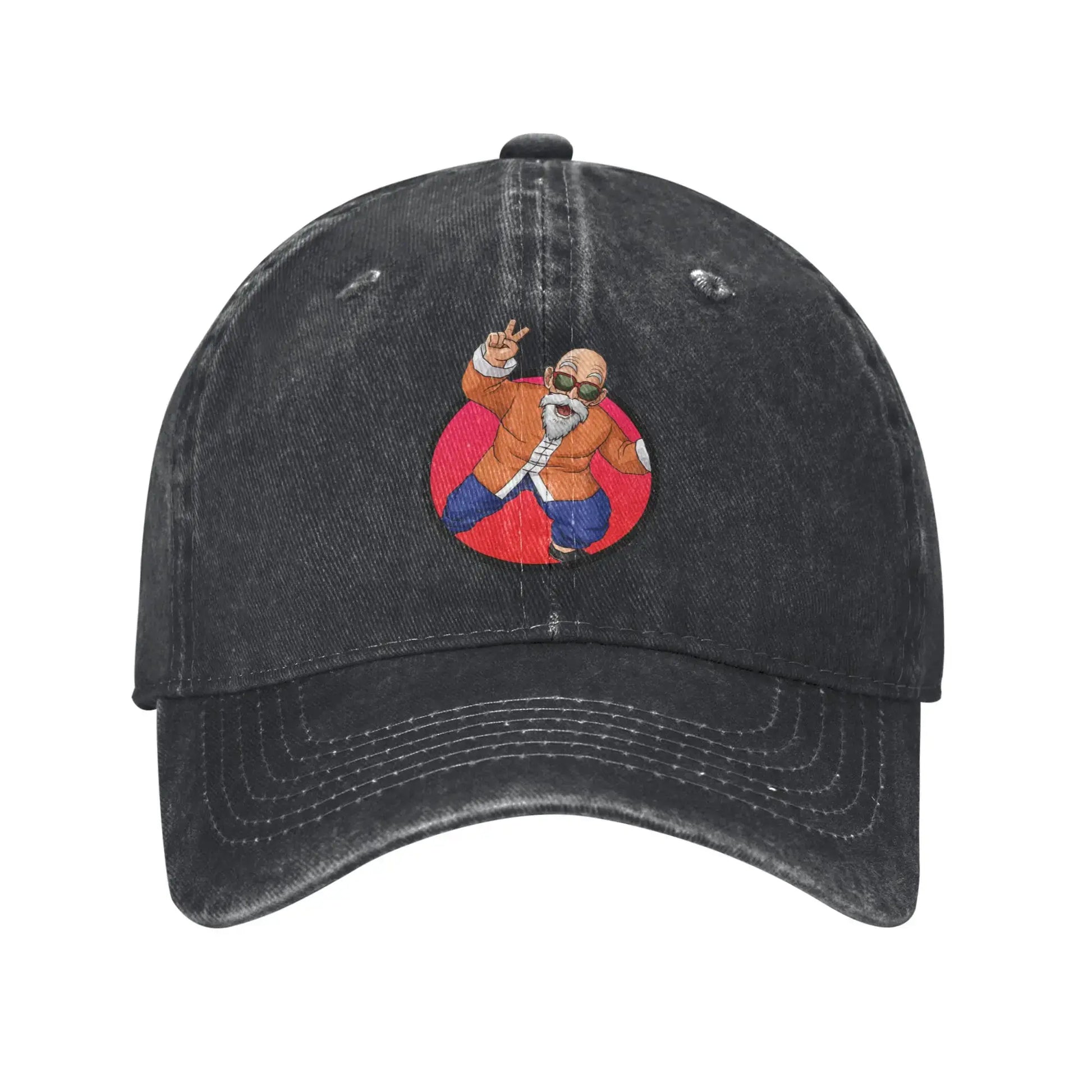 Dragon Ball Master Rosh TURTLE SCHOOL Unisex Baseball Cap Distressed Washed Caps Hat Fashion Outdoor Unstructured Soft Headwear, Produit gaming premium Fraquane, équipement gamer