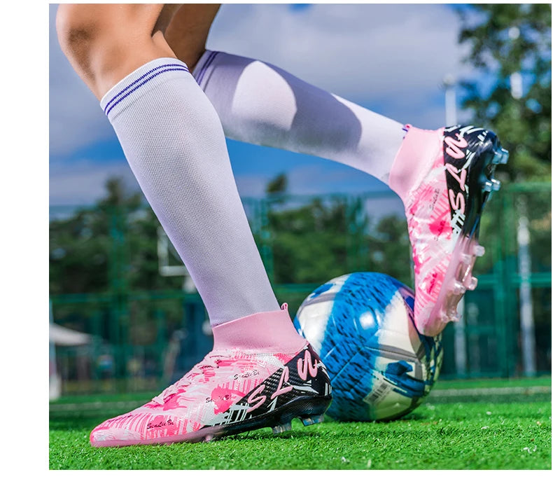 Chaussures de football montantes pour hommes, crampons professionnels pour terrain de football, baskets athlétiques pour adolescents, entraînement de football 2026