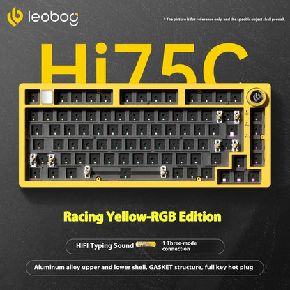Kit tastiera meccanica LEOBOG Hi75C 3 modalità/cablata Hot Swap con manopola, RGB, guarnizione in lega di alluminio, kit tastiera Hi75C per PC, regalo personalizzato