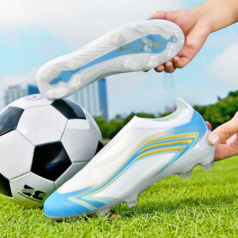 Nouvelles chaussures de football pour hommes, mi-hautes, de haute qualité, crampons pour terrain en gazon, baskets antidérapantes pour intérieur, très vendues, pour matchs en extérieur
