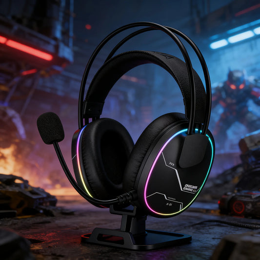 ONIKUMA X91, casque de jeu filaire avec éclairage RGB, casque supra-auriculaire avec microphone flexible, prise audio 3,5 mm pour PC, PS4, ordinateur portable, idéal pour les joueurs.