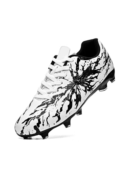 Chaussures de football pour hommes, modèle AG FG Hybrid, avec crampons, tige en PU confortable et semelle absorbant les chocs, idéales pour l’entraînement sur gazon naturel.