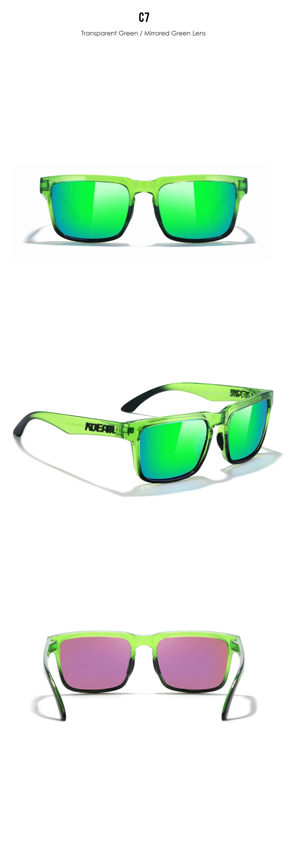New Colors KDEAM-PLUS Large Size Square Unisex Sunglasses Polarized Photochromic Oversized Sun Glasses Fashion Anti Glare Mirror