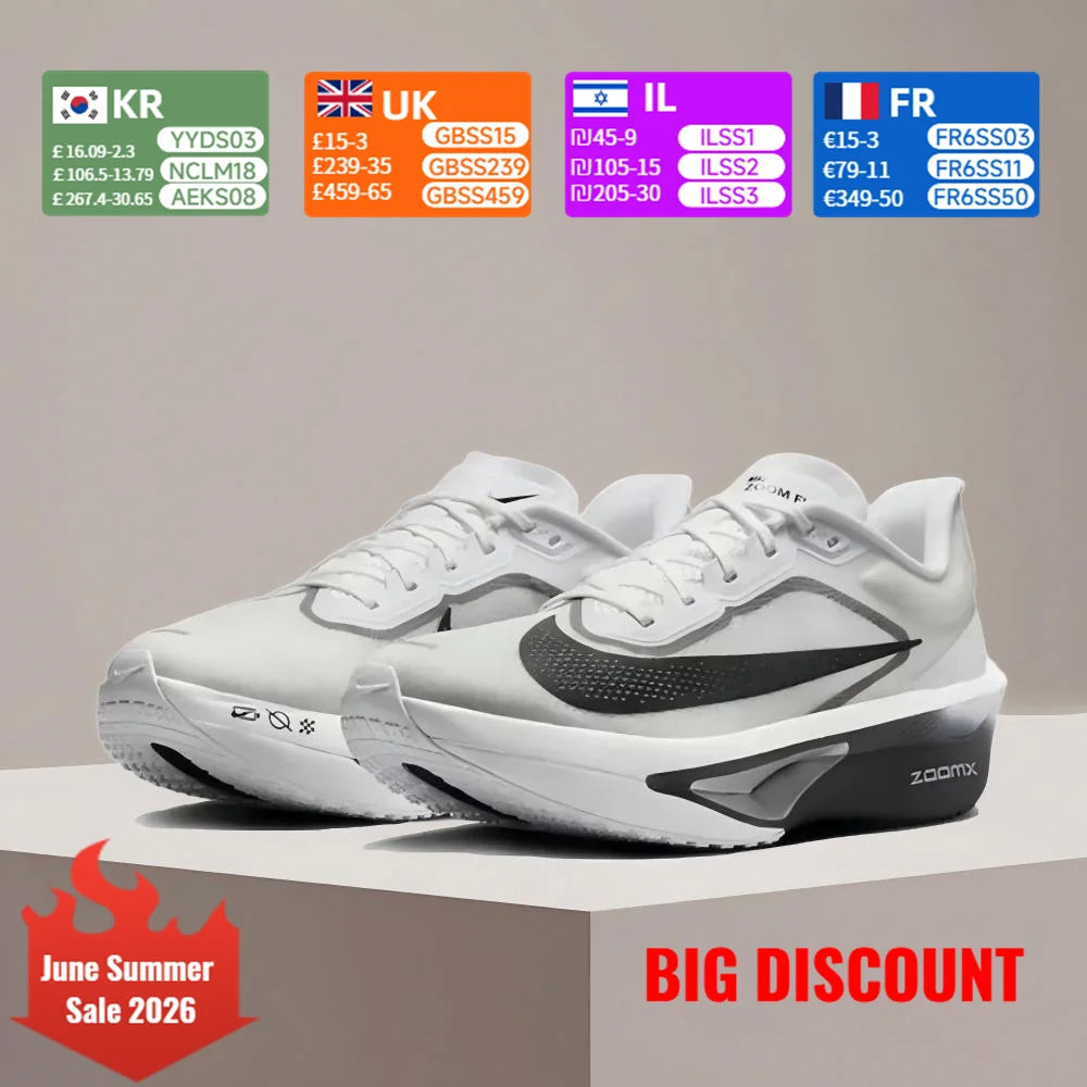 Nike ZOOM FLY 6 Casual Comfort Classic Training Shoes - Slip-Resistant, Durable Cushioning Running Shoes FN8454-100