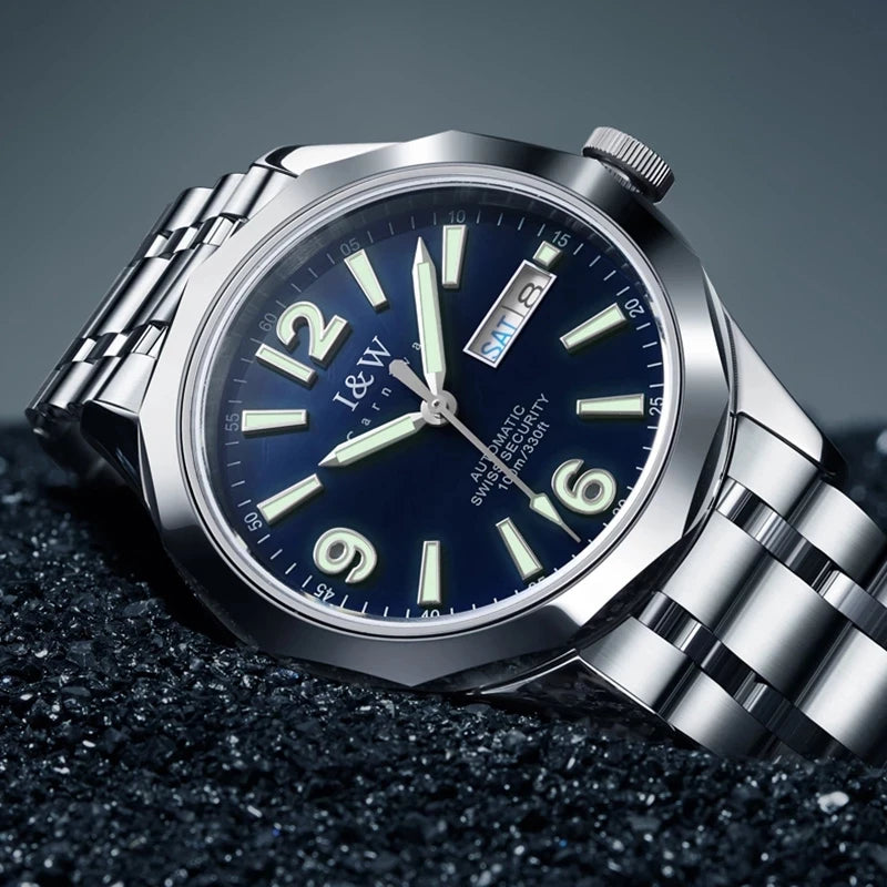 Reloj CARNIVAL para hombre de tungsteno, reloj mecánico de lujo con movimiento automático NH36, reloj de pulsera impermeable para hombre