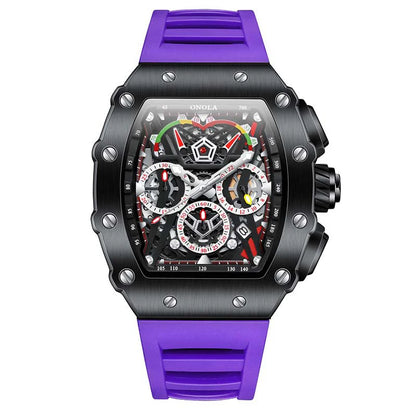 New Luxury Men Watch  ONOLA Fashion Fully Automatic Mechanical Watches Man Unique Design Waterproof Tape Watch Wristwatch