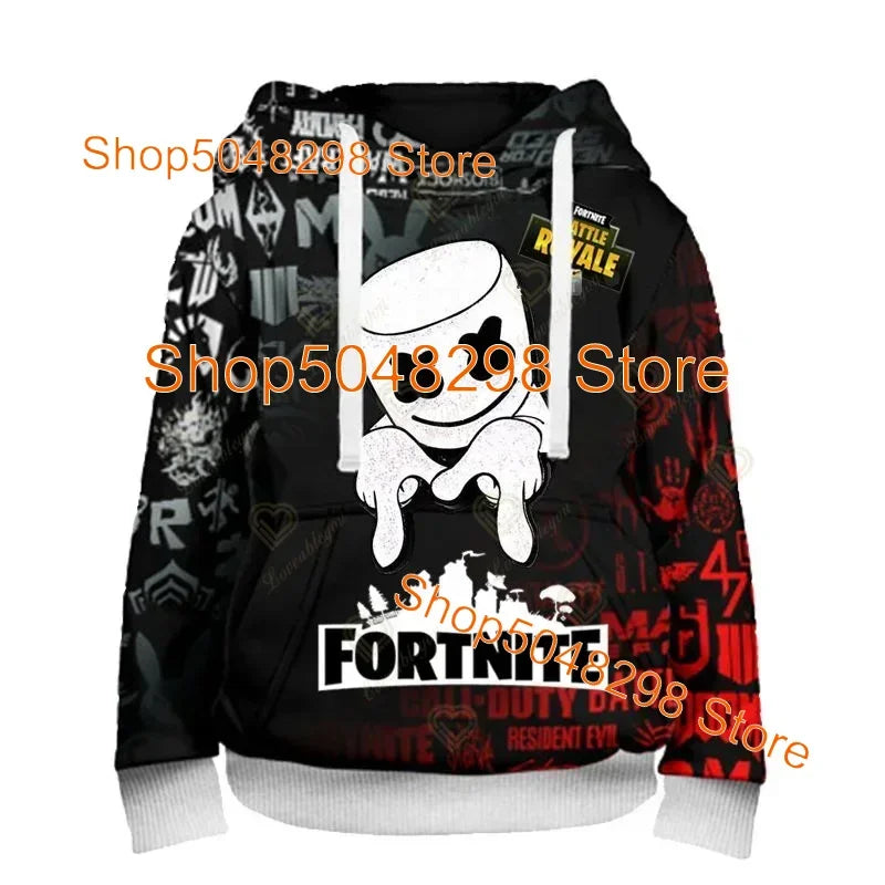 Męskie i damskie bluzy z kapturem z nadrukiem 3D Battle Royale z motywem Fortnite Victory – bluzy z kapturem dla chłopców i dziewcząt w stylu streetwear