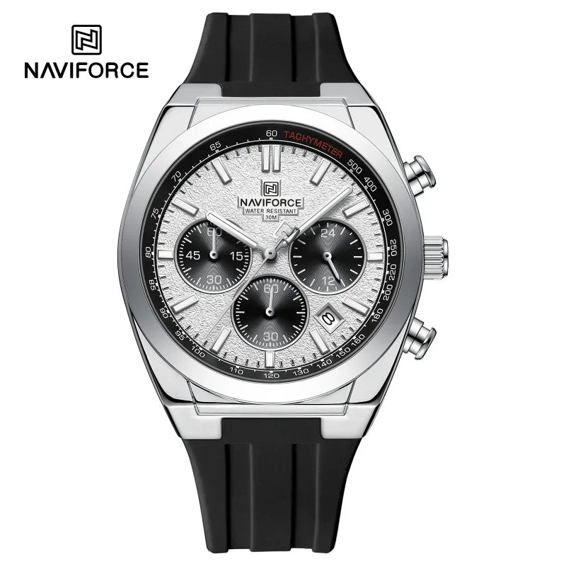 Montre-bracelet pour homme NAVIFORCE – Style luxe et sportif, mouvement à quartz, affichage 24 heures, guichet date, chronographe, étanche – Idée cadeau pour homme
