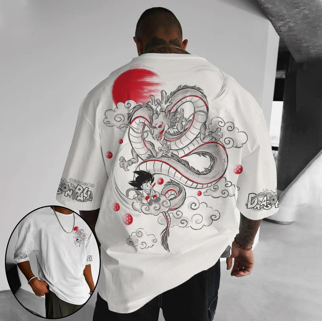 T-shirt de algodão de manga curta com estampado de Dragon Ball Z – Son Goku e Vegeta – Roupa para homem e mulher – Estilo Harajuku, Y2K, vintage, verão, streetwear