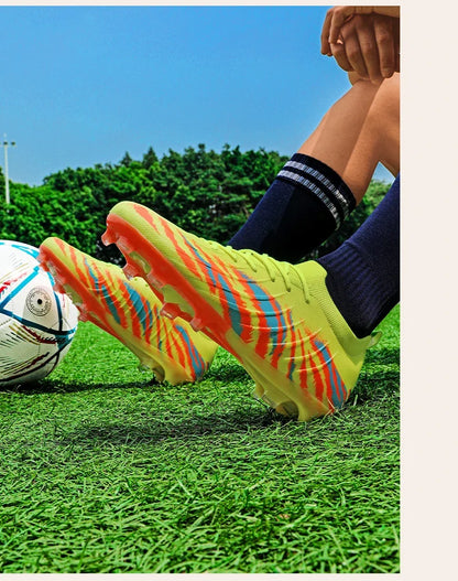 Chuteiras de futebol para homem, sapatos desportivos de futebol, para jogos, unissexo, ultraleves, confortáveis, antiderrapantes, para exterior, para relva, para adultos, de alta qualidade