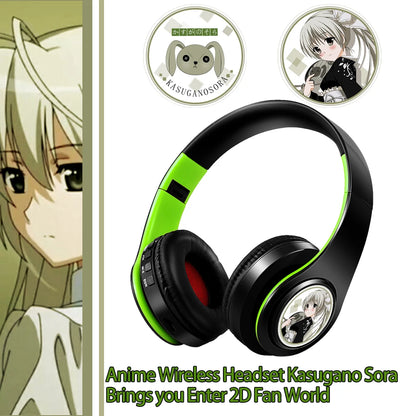 Cuffie anime over-ear Miku Nakano Sanjiu Bluetooth 5.0 – Headset gaming stereo wireless con bassi profondi, microfono e supporto per scheda TF