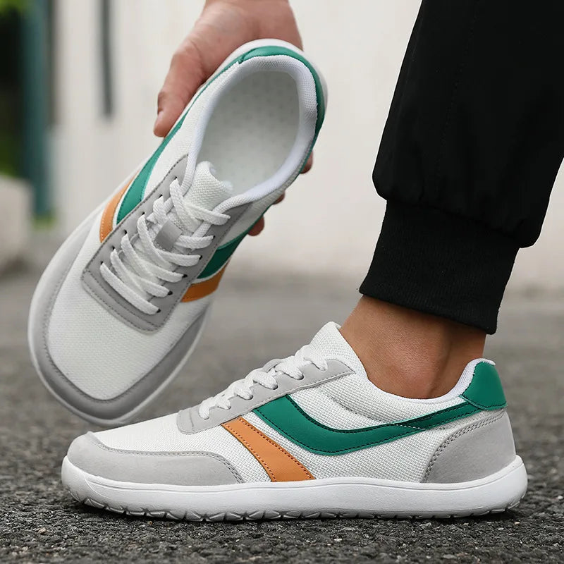 Zapatillas de hombre de puntera ancha, de moda, con suela blanda y horma ancha, calzado informal para exterior, unisex, de malla, tipo «barefoot», tenis de hombre