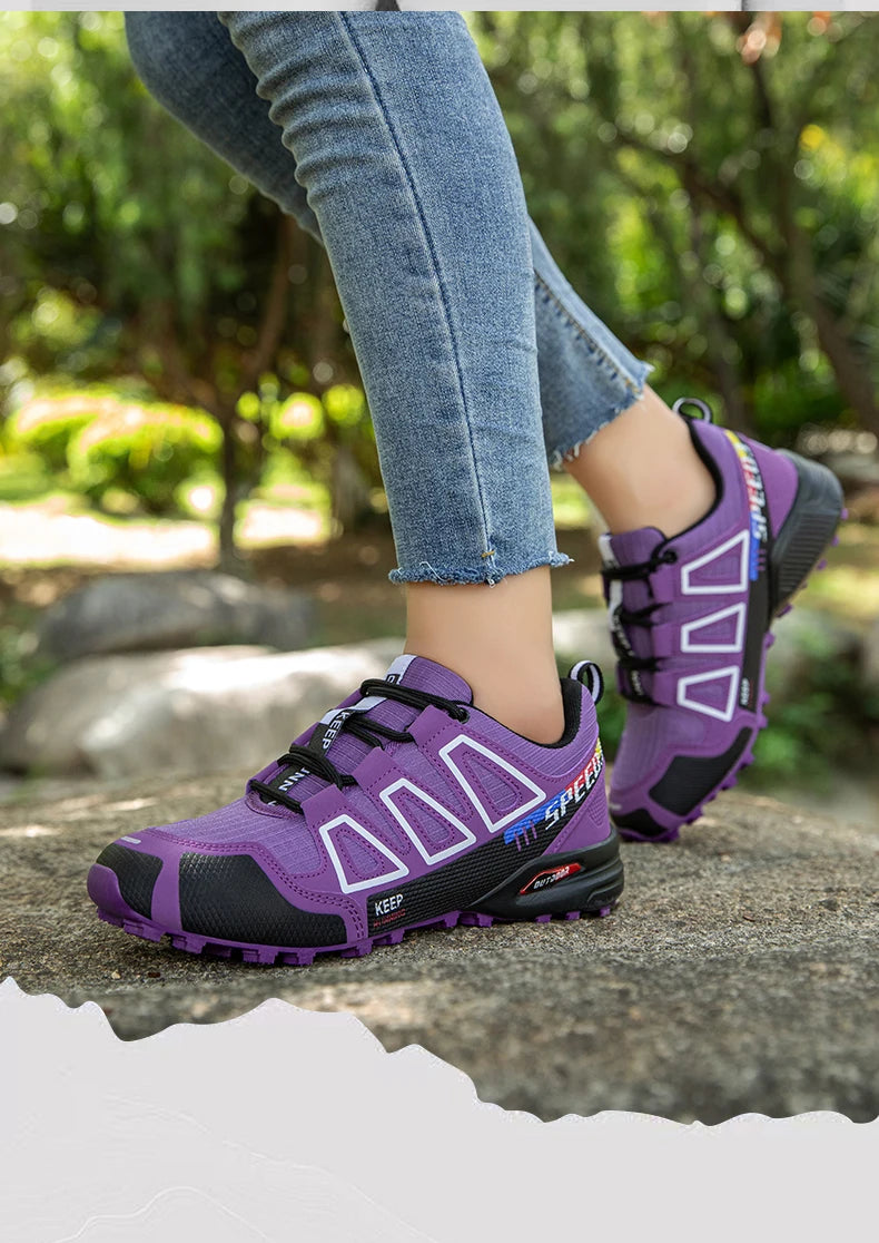 Chaussures de randonnée unisexes à lacets, antidérapantes et légères ; chaussures de sport tactiques d'entraînement pour hommes ; chaussures de cyclisme décontractées sans crampons pour femmes