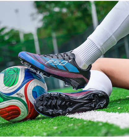 Chaussures de football pour hommes, crampons d'entraînement rapides pour terrain extérieur, chaussures de football à crampons pour terrain synthétique, baskets basses originales unisexes