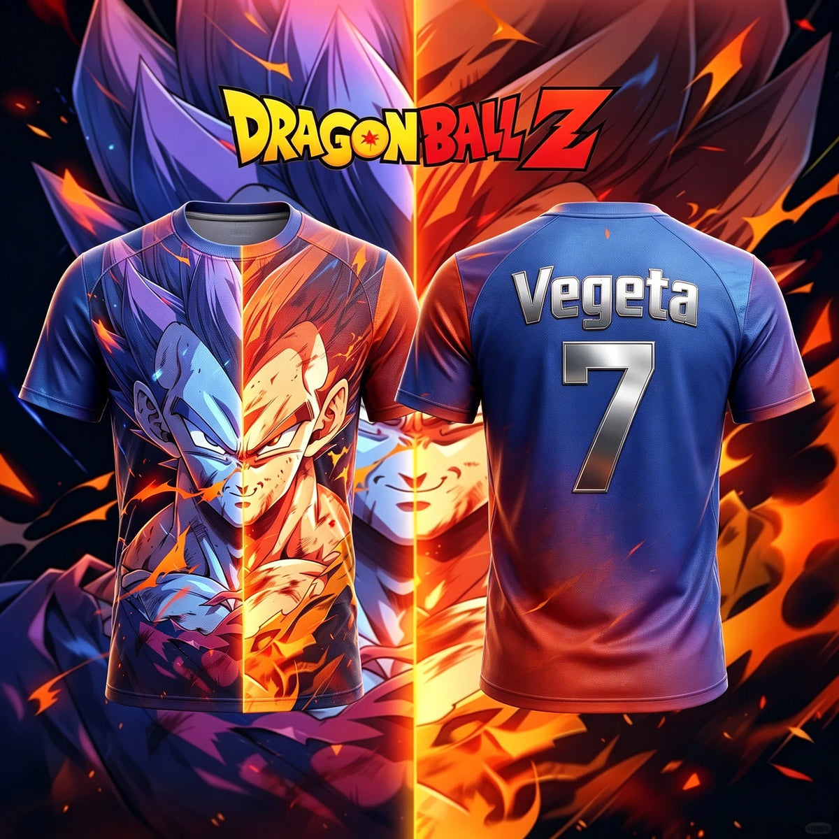 Pánské tričko pro dospělé NO.10/7 Vegeta s 3D potiskem fotbalového dresu, dětské tričko s anime motivem, speciální dětský dres, prodyšné, Y2K
