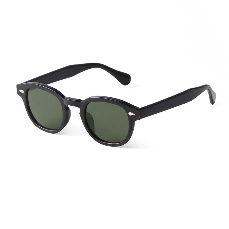 JNPCXI Vintage Round Sunglasses Women Men Retro Rivet Blue Gradient Female Sun Glasses UV400