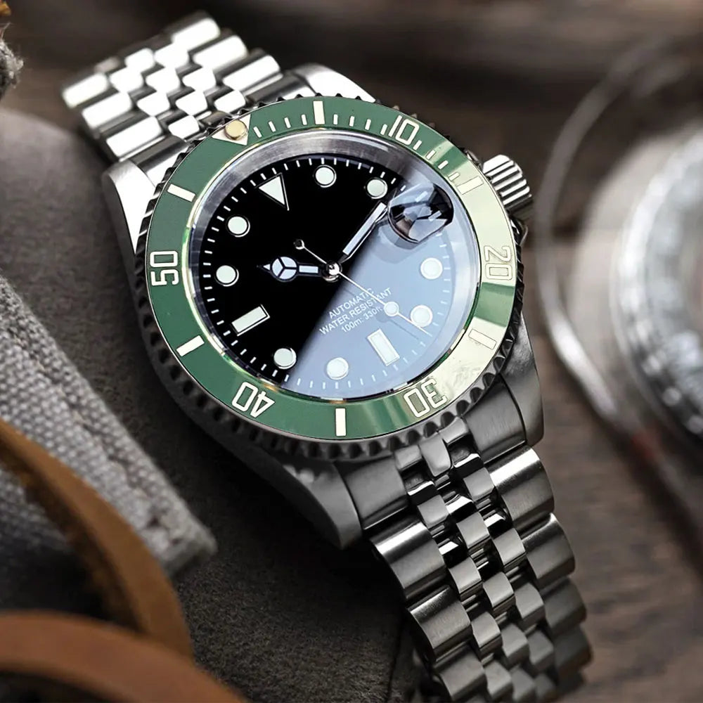 200m Waterproof Miyota8215 Automatic Men's Watch Diver Watches 40mm Mechanical Movement Luminous Jubilee Strap Glide Lock Buckle