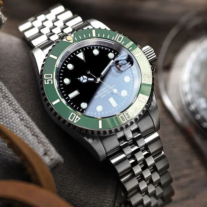 200m Waterproof Miyota8215 Automatic Men's Watch Diver Watches 40mm Mechanical Movement Luminous Jubilee Strap Glide Lock Buckle