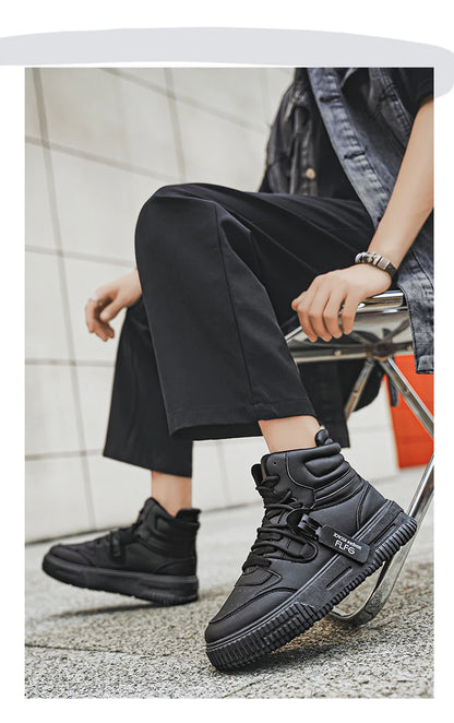 Fashion Casual Sneakers High Top Skateboard Shoes Student Boots Men and Women Trend Wear Resistant Two-color Couples