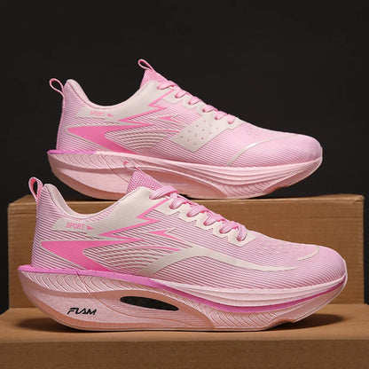 Men Running Shoes Marathon Sports Air Cushion Carbon Board Breathable Lightweight Comfortable Women Outdoor Athletic Sneakers