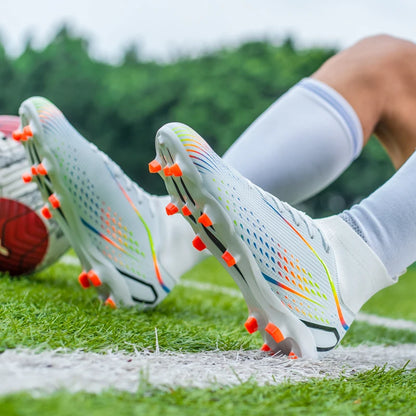 Herren-Fußballschuhe Herren-Rasen-Fußballschuhe, atmungsaktiv, weich, Outdoor-Fußballschuhe, Stollen, lange Spikes, bequeme Trainings- und Sportschuhe für Herren