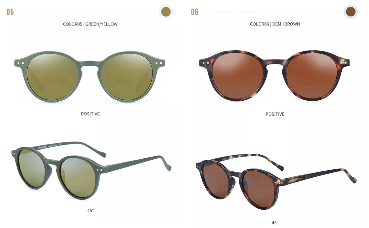 ZENOTTIC (S Size) Retro Circular Polarized Sunglasses 2026 2025 Men Women Vintage Small Round Sun Glasses UV400 Goggles Shades