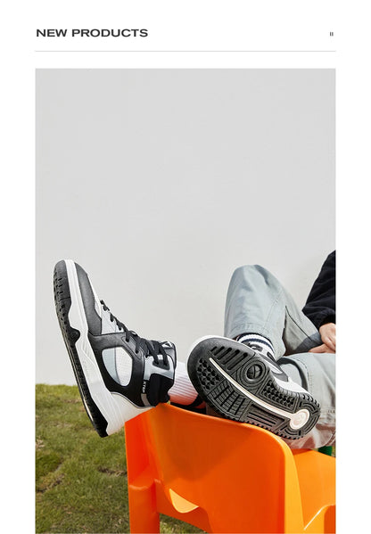 Xtep Skateboarding Shoes Men Wear-Resistant Comfortable Fashion Sport Shoes Shock Absorption High Top Sneakers 877419310024