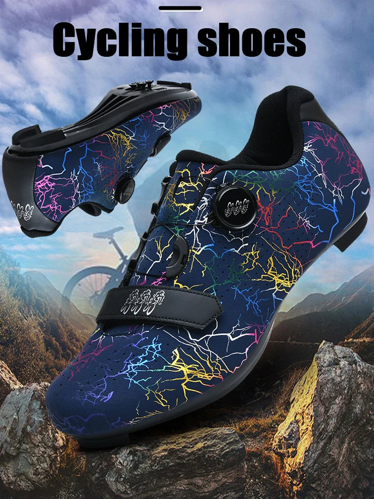 Zapatillas de ciclismo para hombre con cierre automático; zapatillas de ciclismo de carretera; zapatillas deportivas de ciclismo de montaña para exterior; zapatillas de ciclismo de spinning para mujer para interior