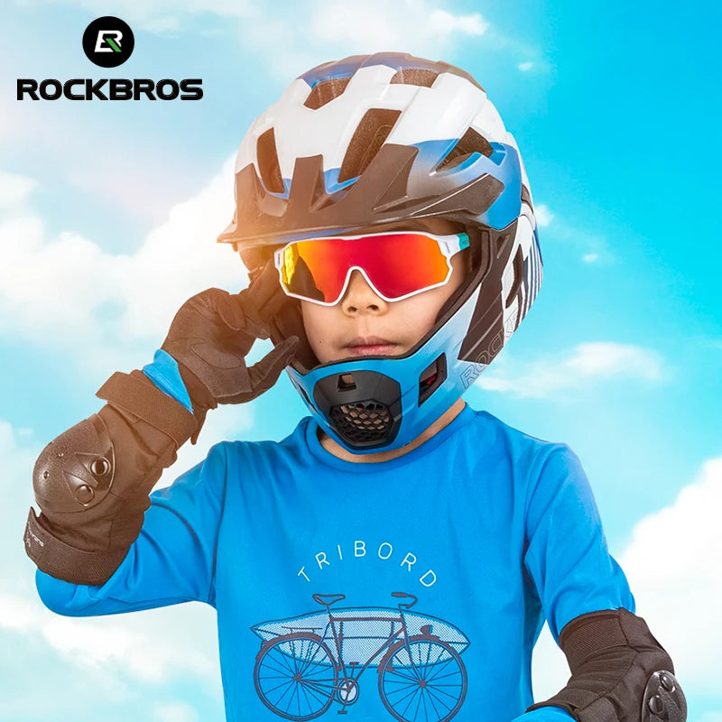 ROCKBROS Occhiali da ciclismo polarizzati fotocromatici per bambini con protezione UV400 Occhiali da sole per sport all'aperto Occhiali da bicicletta MTB per bambini