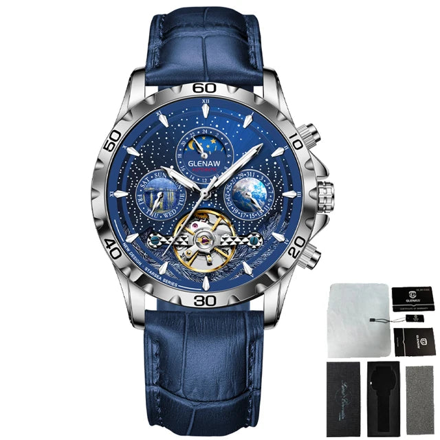 Orologio da uomo con movimento meccanico a carica automatica in acciaio inossidabile. Forma della cassa: rotonda