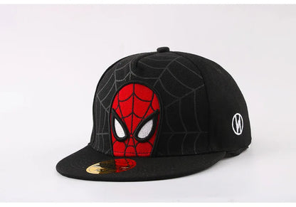Cartoon Spider Embroidery Baseball Cap Flat Hip Hop Snapback Hat Adjustable Sun Hat for Casual Party Cosplay