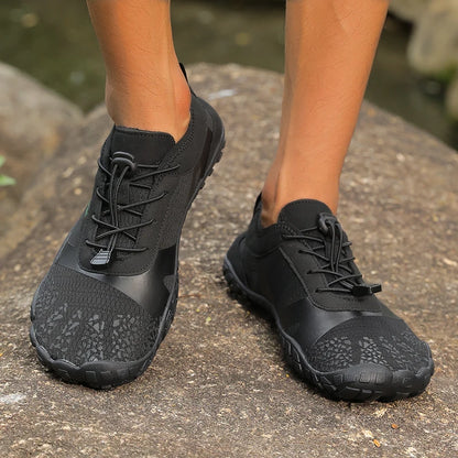 Oiaano Barfußschuhe mit breiter Zehenbox, schwarz, für Damen und Herren, Unisex-Sportsneaker, Aqua-Strandschuhe mit weicher Sohle, leicht und atmungsaktiv