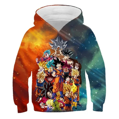 2025 Autumn Cool Dragon Ball Z Kids Boys Sweatshirts Children Casual Boy Hoodies Pullover Anime Dragon Ball Hoodie Hooded Coats