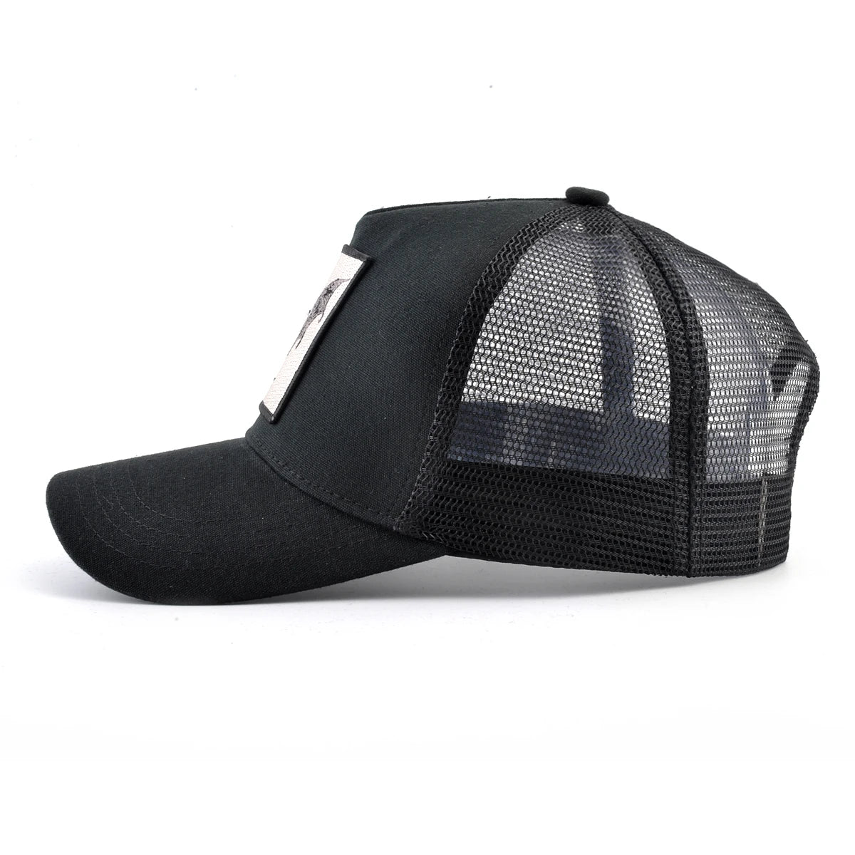 Cappellino trucker fashion con patch ricamata con capra, snapback da baseball quattro stagioni per uomo e donna, cappello con visiera regolabile